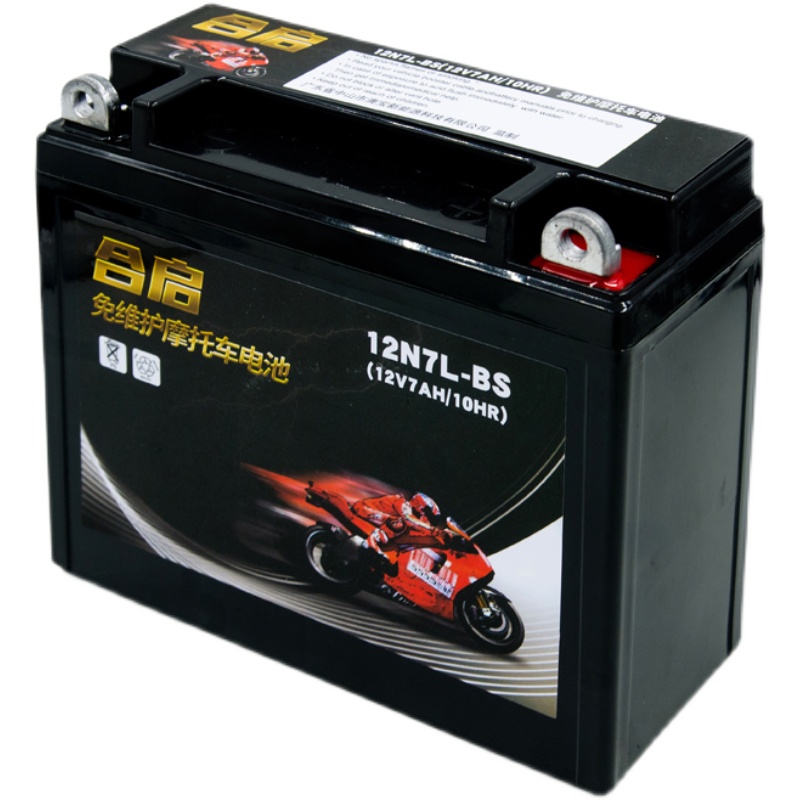 骏驰GT125 QS125-5 摩托车干电瓶 12V7A薄款男式车免维护蓄电池