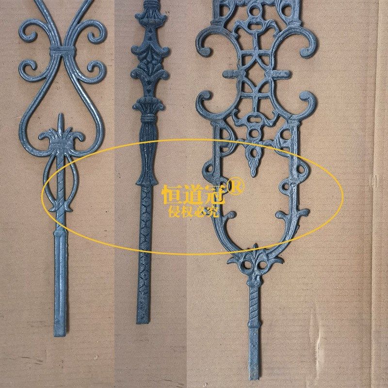 玛钢铸造楼梯花铁艺护栏花铸铁栏杆花球磨铸铁花楼梯立柱杆可焊接