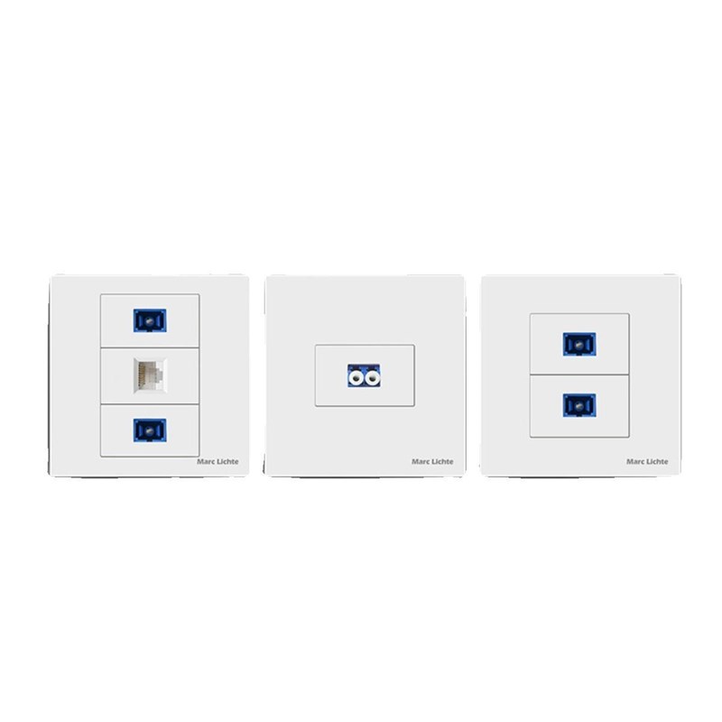 86型家用暗装sc光纤网络接口墙壁面板一二位单双口LC光纤插座面板