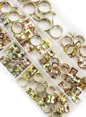 碳钢镀彩锌弹性卡箍套装喉箍盒装抱箍混装跨境88PCS