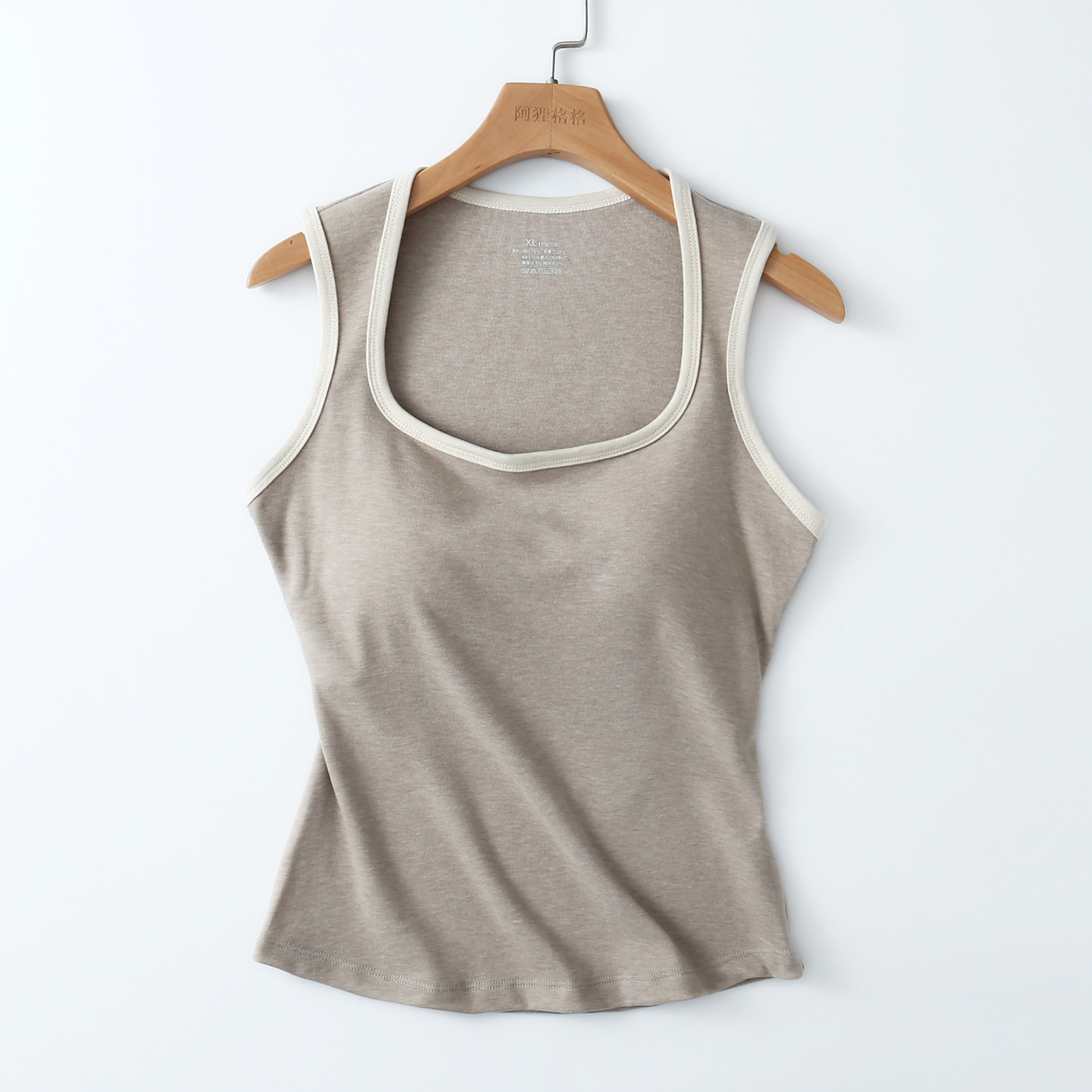 乳胶杯垫 含羊毛蚕丝 撞色大领口 秋冬加厚背心女带胸垫一体,女装/女士精品,背心吊带,淘宝优惠券,粉丝福利购,淘宝优惠卷