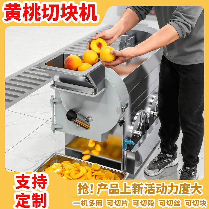 大型黄桃切片机 多功能黄桃切块器 商用不锈钢沙果切片设备生产商