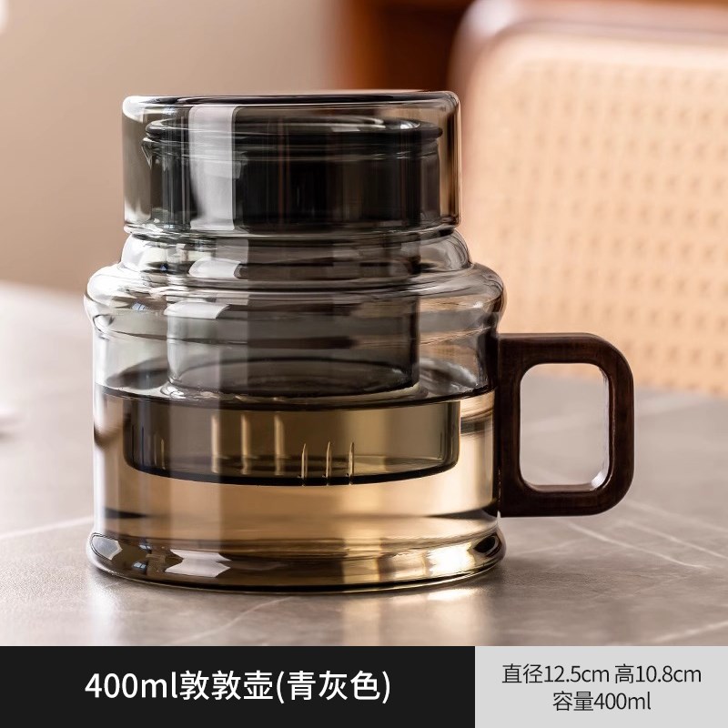 茶水分离茶d杯家用玻璃杯迷你墩墩壶办公室花茶杯恒温加热茶咖啡