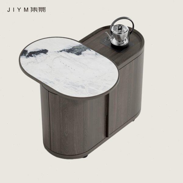 JIYM集影虚舟移动茶台家用茶车实木烧水壶一体轻奢现代简约阳台茶