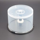 光盘桶布丁桶cd dvd桶50片空桶光盘盒透明塑料桶收纳桶12cm直径光