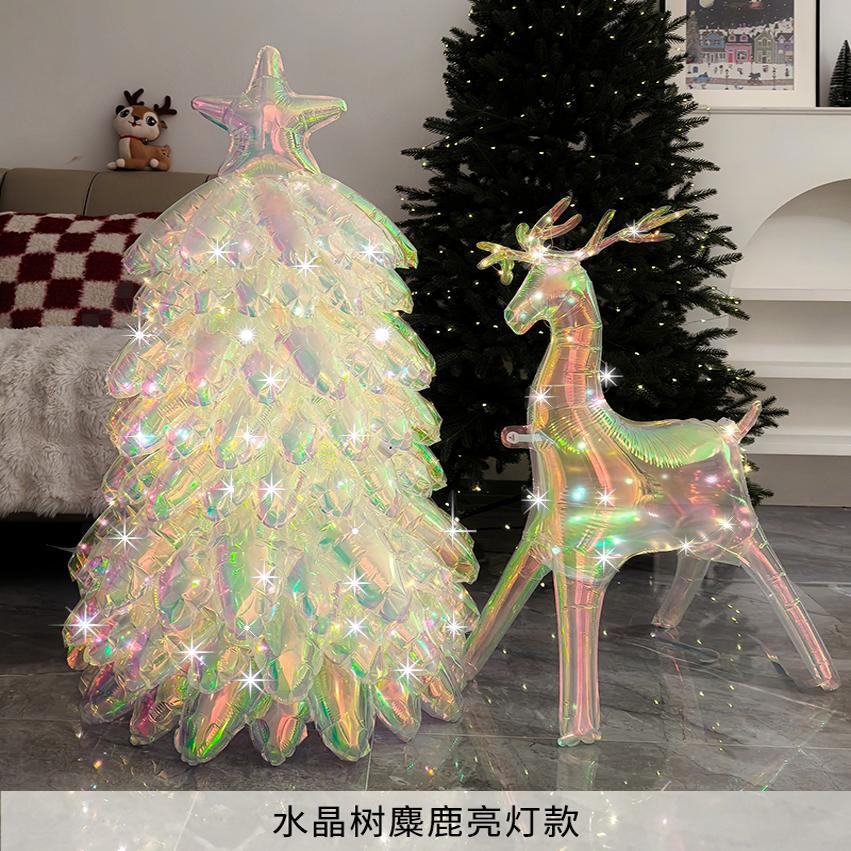 超大氛围水晶幻彩圣诞树铝膜气球