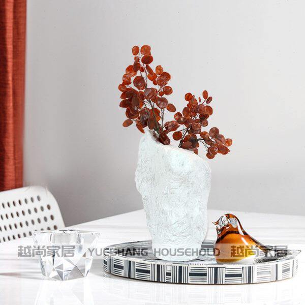 新中式大理石花器摆件现代新房客厅装饰品办公室样板房创意小摆件