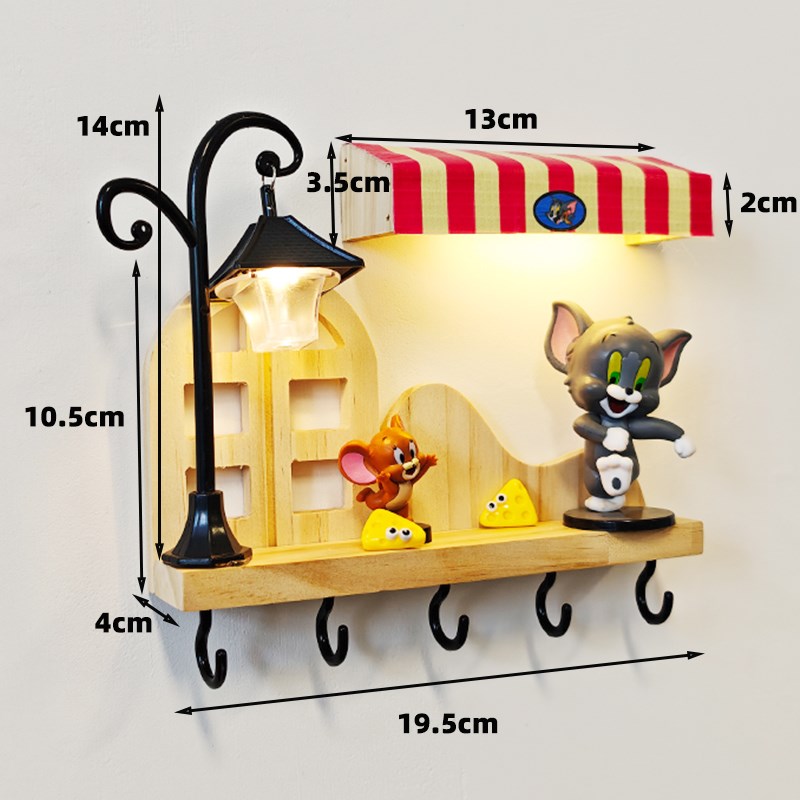 钥匙存储入口装饰品墙挂无打孔创意墙存储实木装饰挂X钩钥匙存储