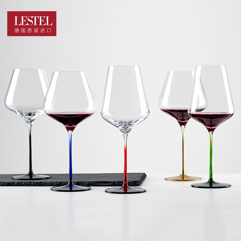 德国进口LESTEL渐变色水晶红酒杯套装J 家用高档白葡萄酒杯高脚杯
