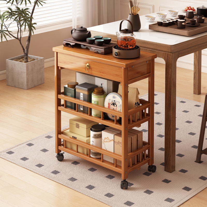 茶柜置物架茶水i柜办公室茶叶柜中式移动茶台桌边柜茶具收纳储物