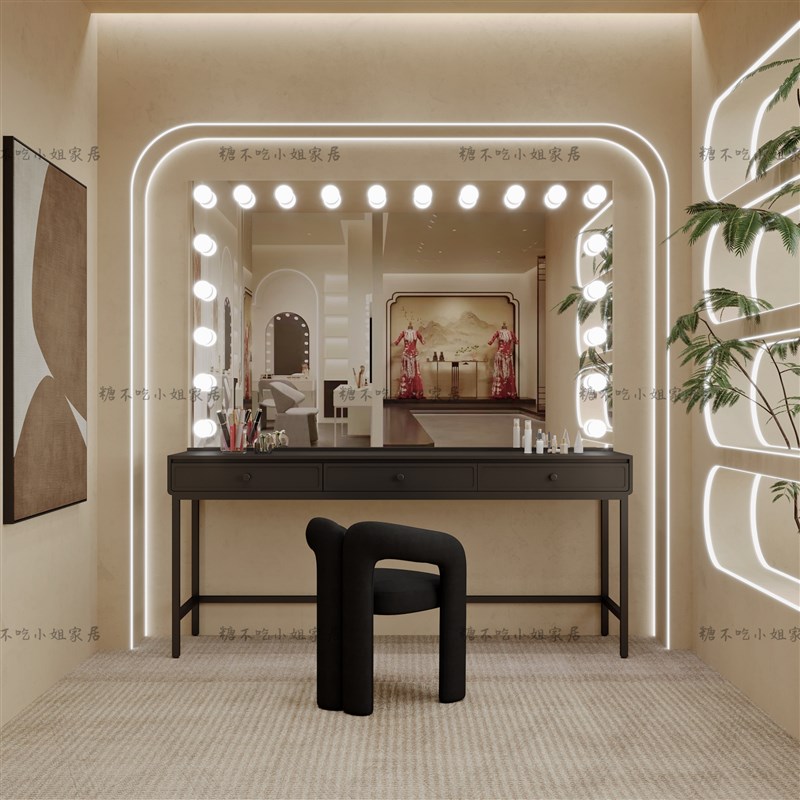 简约影楼专d业带灯化妆台婚纱店美容院彩妆纹绣师工作室专用梳妆