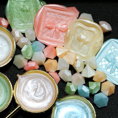 美封口火漆珠光沙粒钻石火漆蜡蜡粒唯手帐信封色火漆蜡火漆印章冰