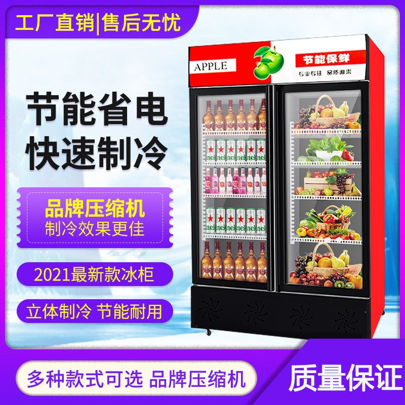 商用立式冷藏保鲜展示柜饮料柜冰柜F单双门风冷直冷超市啤酒冷柜