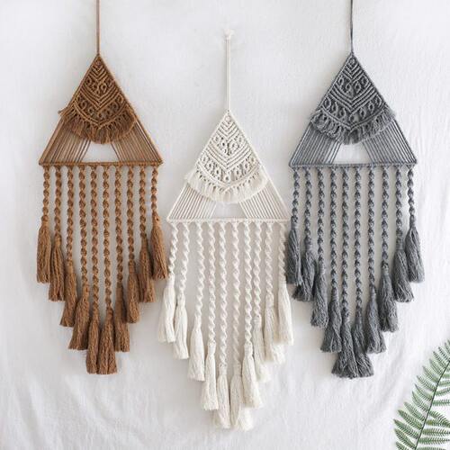挂饰家居装饰风三角形手工编织捕梦网个性挂毯波西米亚饰品网挂件