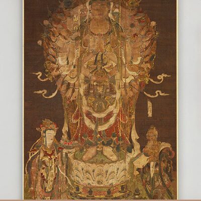 cm1立本像绢2观音画古复制6佛画.画装饰画13人物原作版轴千手89.x