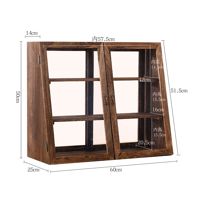 日式实木餐边柜碗柜展示rt柜陈列柜博古架防尘茶柜茶壶置物架收纳