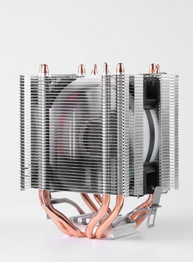 12代1700四铜管台式电脑cpu散热器i5 i7AMD 4p温控双环彩灯风扇