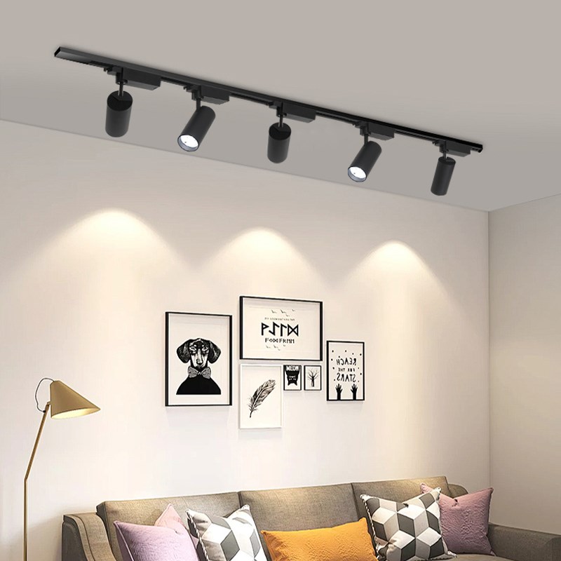 射灯智能轨道灯聚光LED服装店商用展厅背景墙明装筒灯导轨式超市