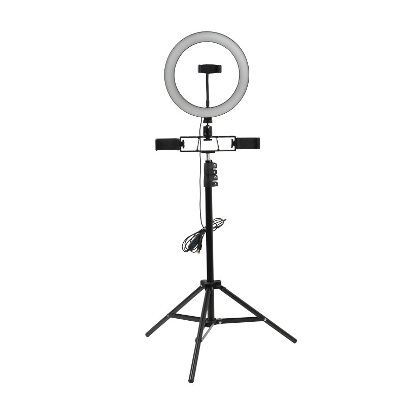 手机直播支架户外落地桌面美颜补光灯拍照自杆拍单双三机位三脚架