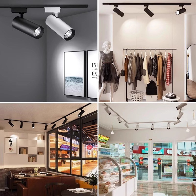 服装店射灯led轨道灯店铺商用明装轨道灯导轨式超亮背景墙天花灯