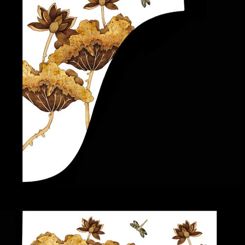 大盟中国风花鸟复古家具水移画仿螺钿贴纸乐器古筝面板水转印贴画