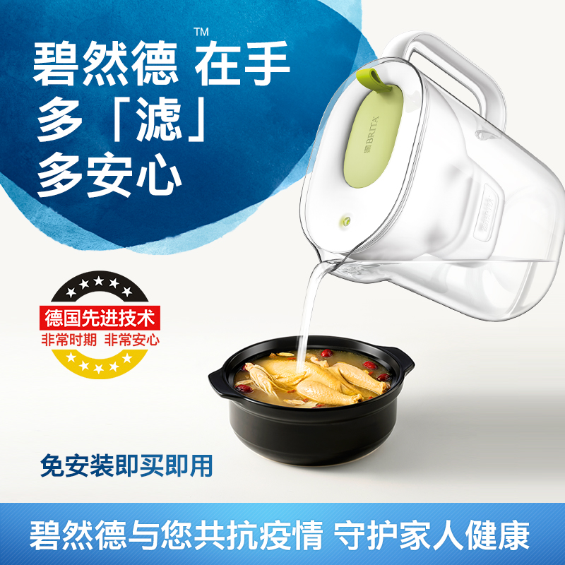 BRITA碧然德滤水壶净水器净水壶设计师+专家版滤芯5枚到手1壶6芯