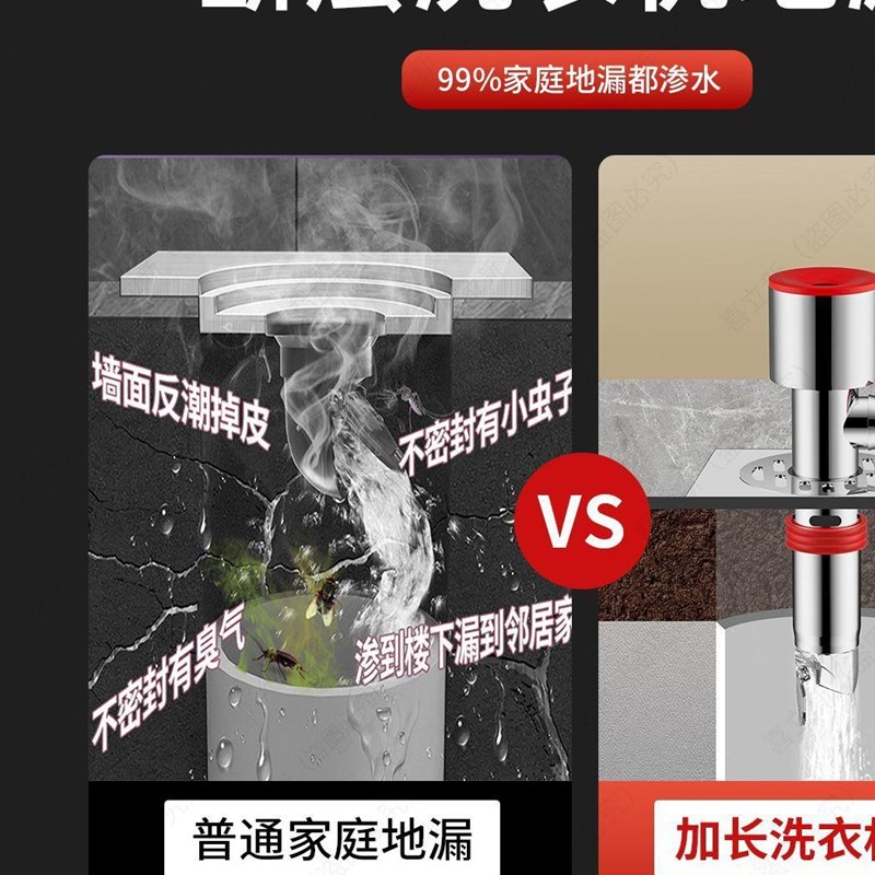 洗衣机下水管三头通排水二合一加长地漏防臭防返溢水专用下水接头