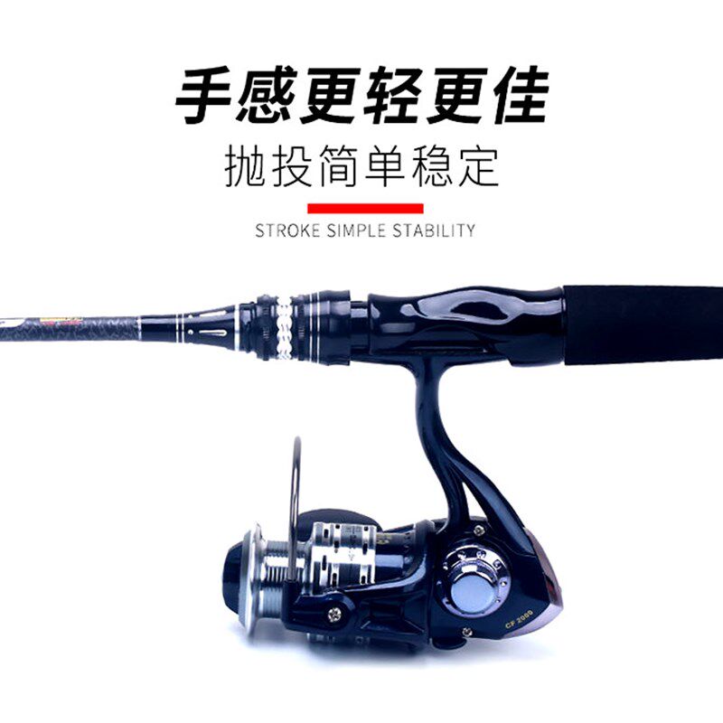 速攻2.1直柄枪柄M/MH调双竿稍碳素路亚竿水滴轮马口钓鱼渔竿套装