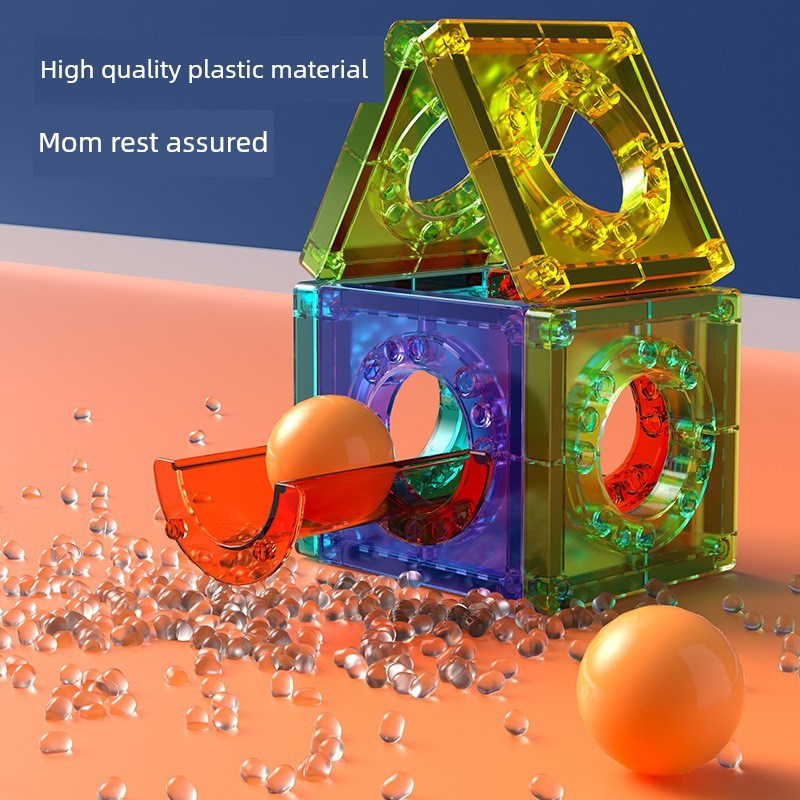 5.5cm小号磁力片彩窗套装磁吸积木管道磁性儿童益智早教玩具磁力