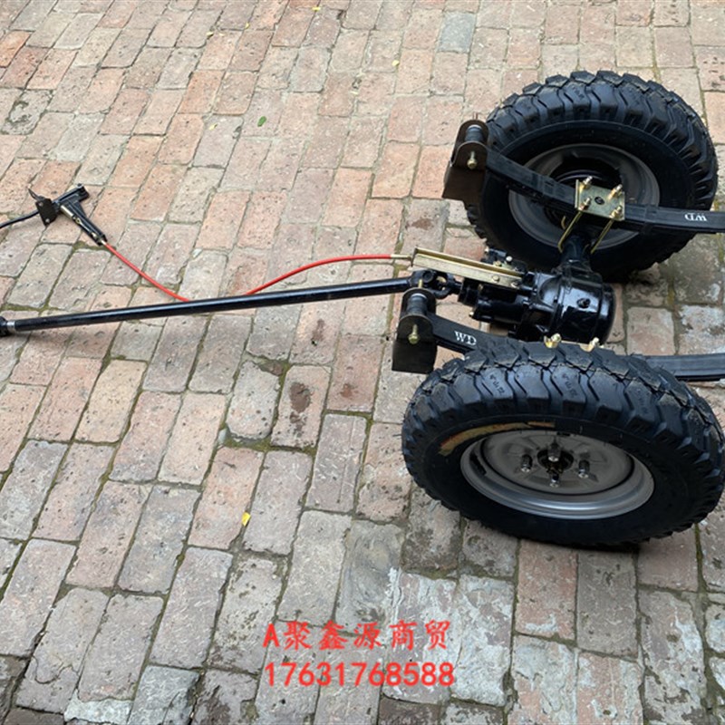 两轮改装三轮摩托车配件倒档后桥板簧轮胎副变速链条改传动轴定做