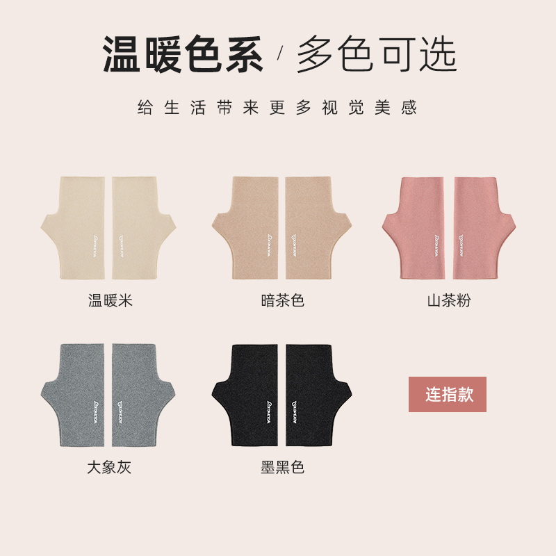 德绒手套女士冬季露半指手套触控屏幕保暖2023新款写字敲键盘打字