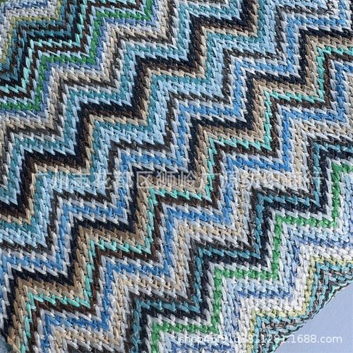 优质pp草编料彩色波浪纹多色拼接编织网布鞋草编包材装饰布