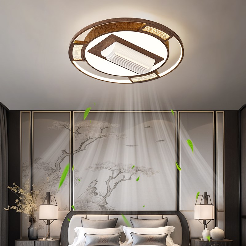 新中式客厅吸顶灯智能隐形无叶风扇灯餐厅卧室电扇灯全屋灯具套餐