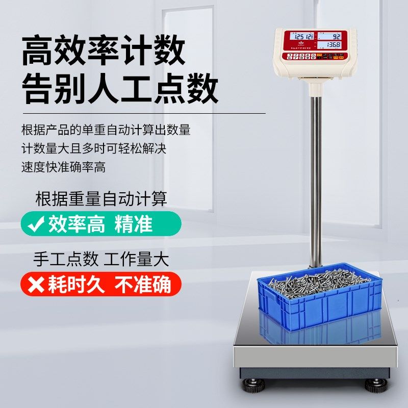高精度计数电子台秤工业用磅秤商用100kg精准1g称重150公斤电子秤