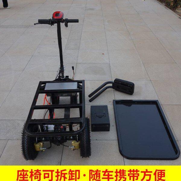 倒骑驴电动平板车手推车拉瓷砖水泥小推车搬运车摆摊拉货三轮车