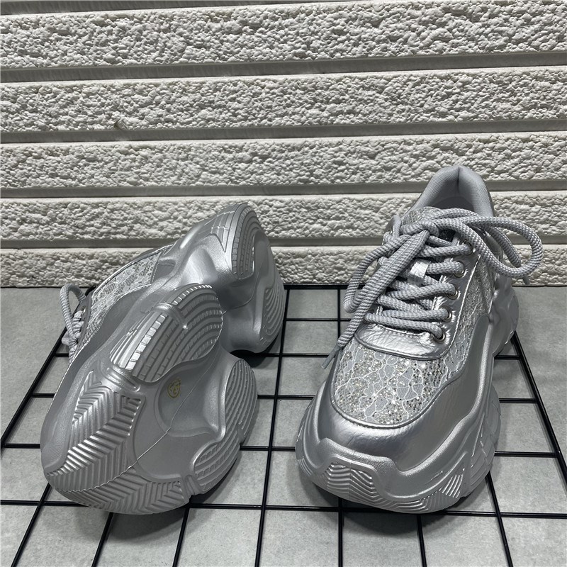 断码处理欧货老爹鞋女网红超火水钻厚底松糕系带百搭运动休闲鞋女