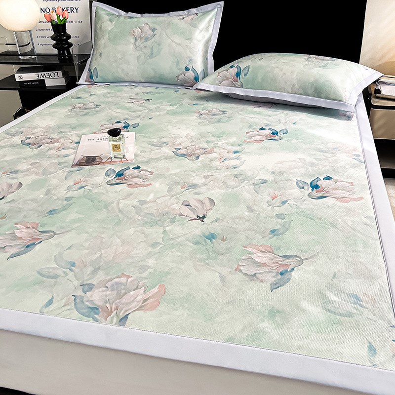 夏天冰丝凉席床垫三件套家用空调席凉感床单夏凉垫可机水洗软席子