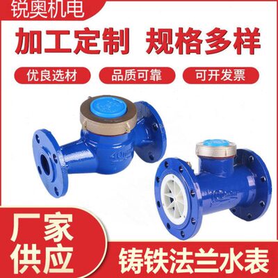 铸铁旋翼式法兰水表螺翼式 可拆式湿式干式冷水表DN50/65/80/100