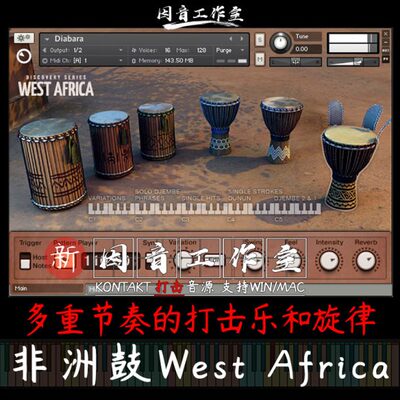 非洲鼓West Africa西非鼓组打击旋律loop节奏kontakt世界民族音源