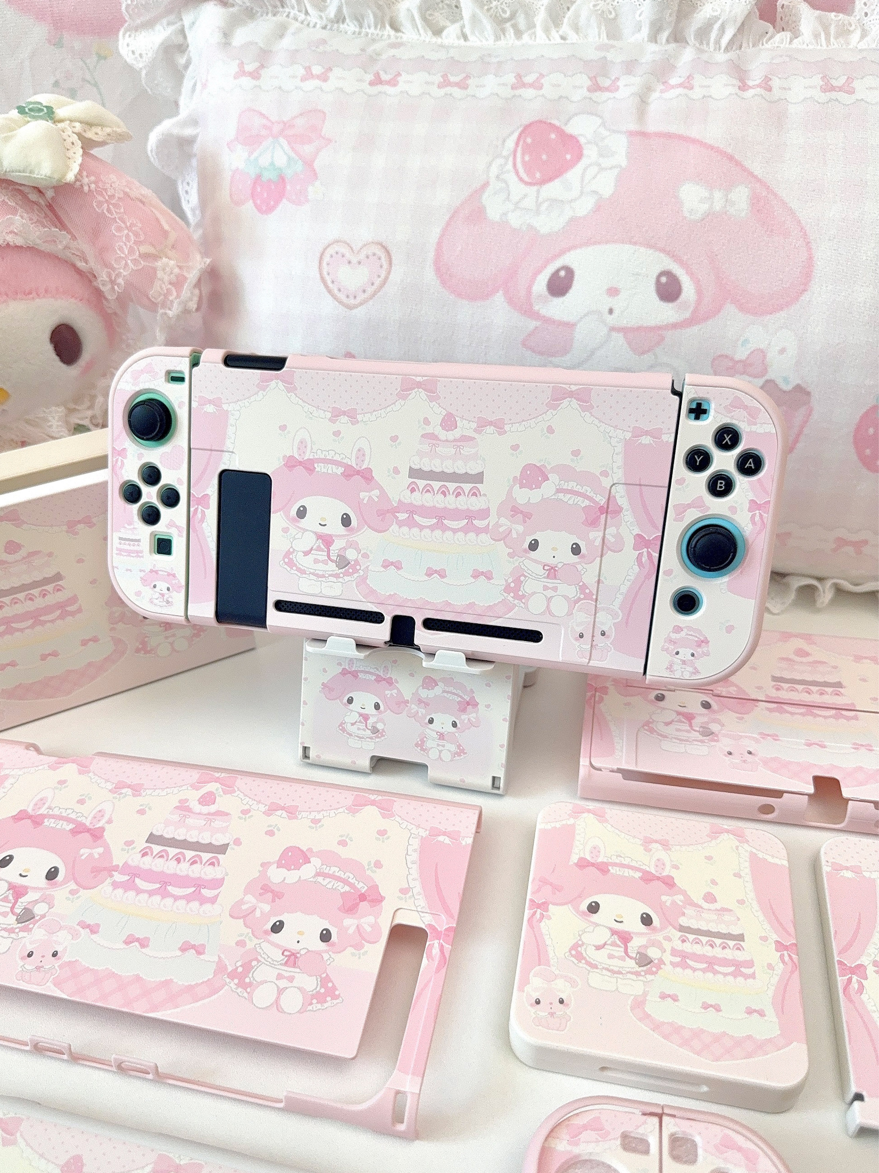 thumbnail for BB Home Bubble Berry Switch Protective Case Cute Pink OLED Hard Shell NS2 Generation Endurance Edition Anti-Drop Protective Case