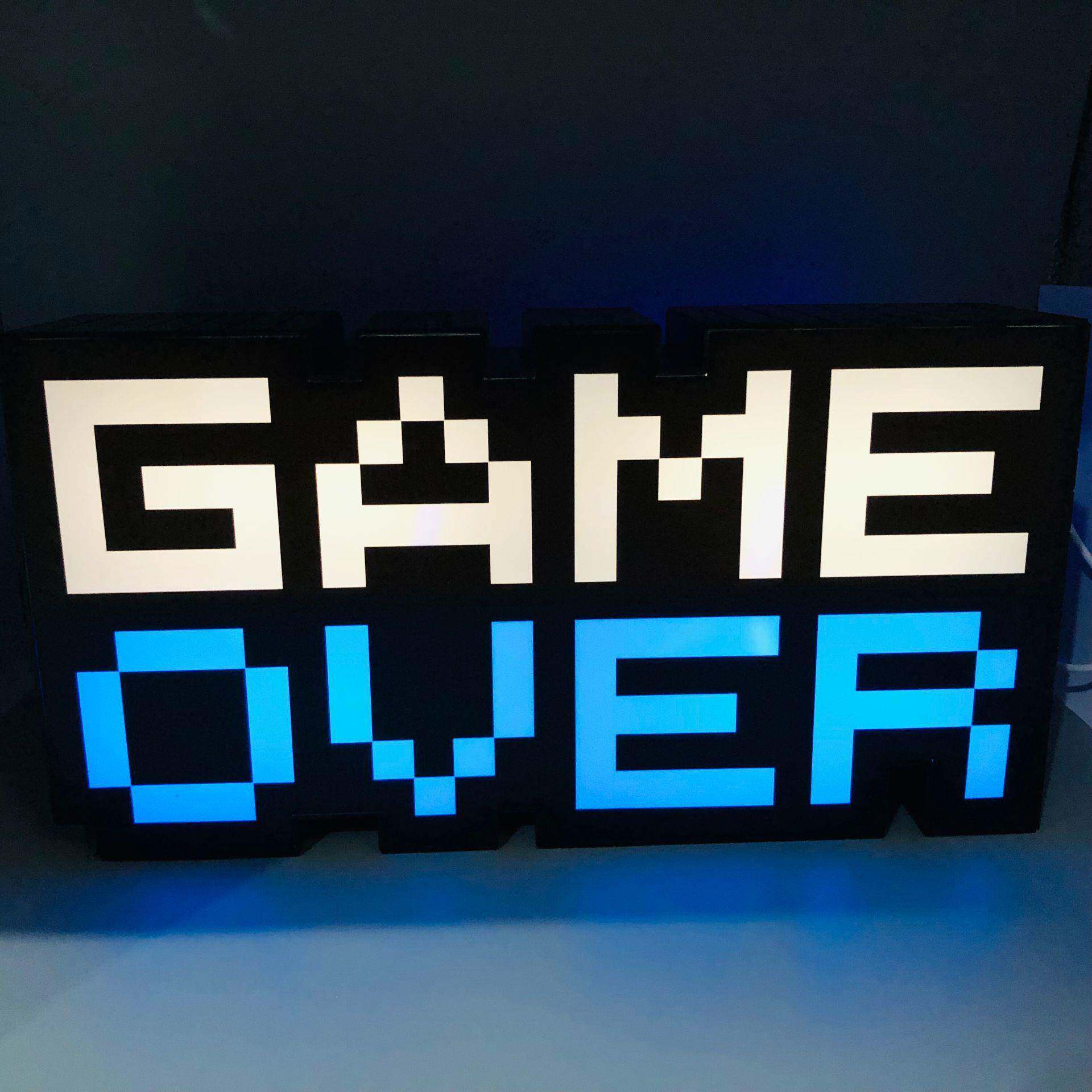 GAMEOVER游戏氛围灯马赛克图标灯三档位调节灯USB变色夜灯拾音灯