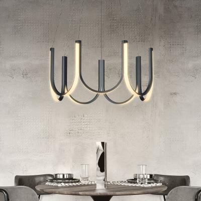 北欧吊灯客厅吊灯2020年新款后现代简约U型创意时尚客厅灯