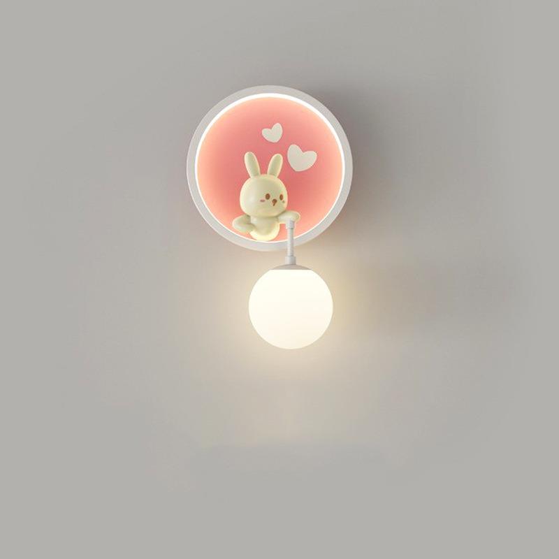 新款法式奶油风卡通可爱儿童房护眼床头灯极简创意过道走廊墙壁灯