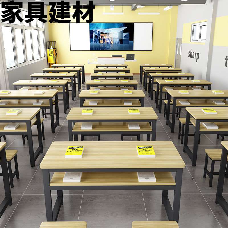 ShJ课桌椅培训班午托班餐桌长条桌双人位学校学习补课辅导桌组合