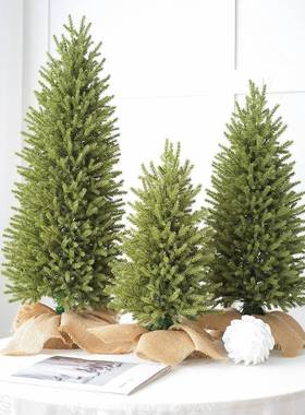 落雪桌面小型套餐橱窗摆件45CM60CM75圣诞节装饰绿色PE圣诞树