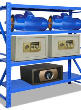 五金货架蓝色仓库轻型中型200kg货架4层多层置物铁架储物架子