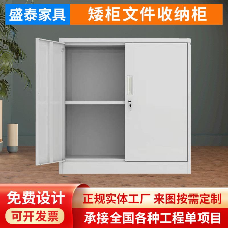 矮柜文件柜加厚办公室铁皮柜宿舍储物柜文件档案资料柜