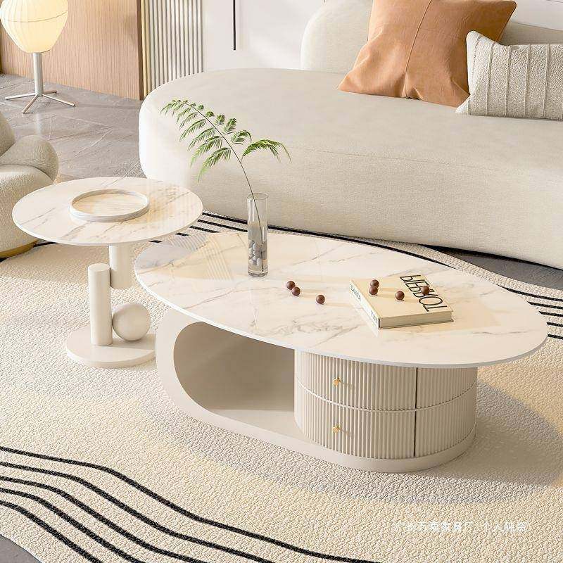 椭圆形岩板茶几客厅家用现代高级简约小户型奶油风小茶几网红爆款,电子元器件市场,其它元器件,淘宝优惠券,粉丝福利购,淘宝优惠卷