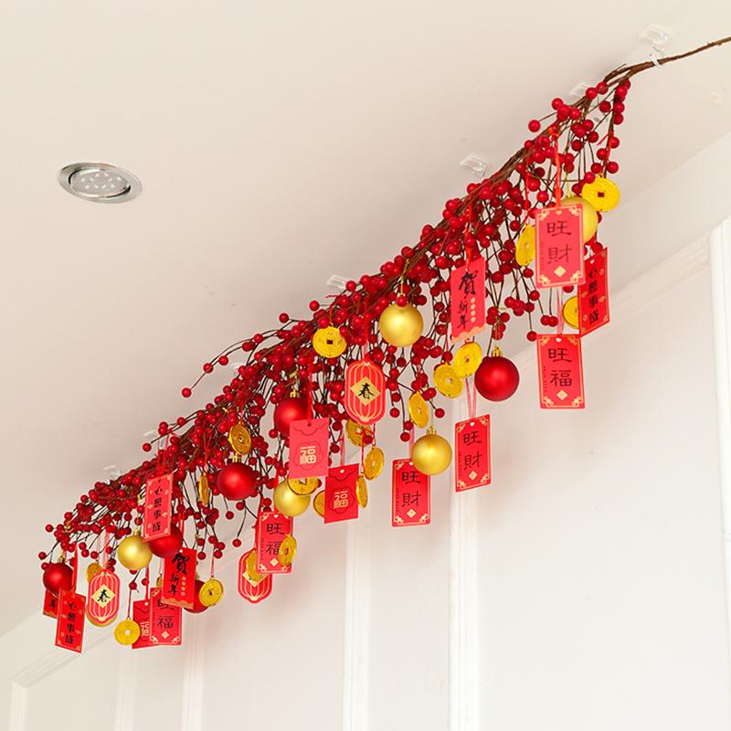 NUCHI 新年装饰品红果商场吊顶挂饰春节商场橱窗美陈场景布置