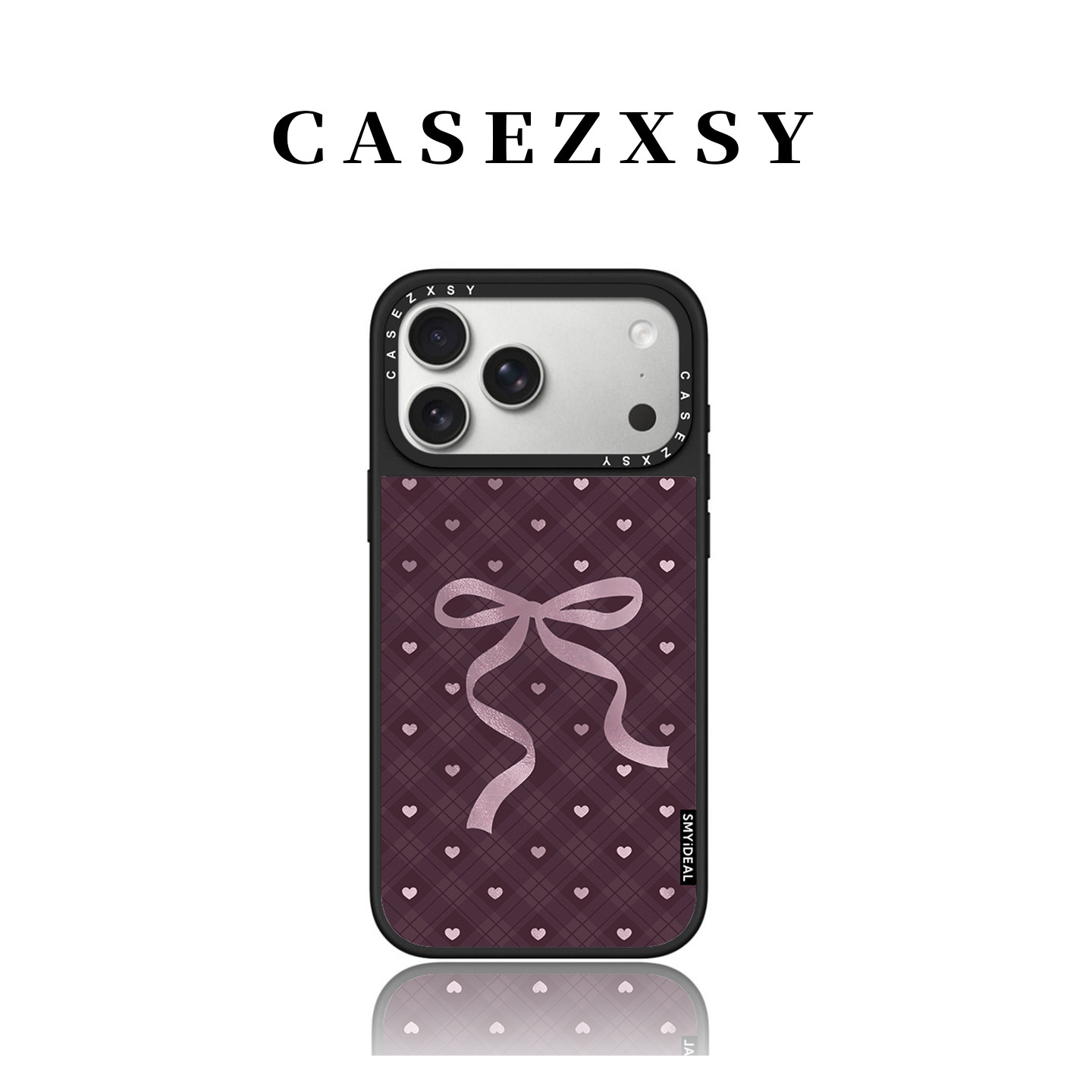 紫格爱心蝴蝶结iPhone18ProMax手机壳适用苹果17ProMax简约16pro高级感15Plus磁吸14全包防摔13保护套12女